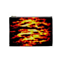 Red  Waves Abstract Series No19 Cosmetic Bag (medium) by DimitriosArt