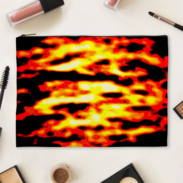 Red  Waves Abstract Series No19 Cosmetic Bag (XL)