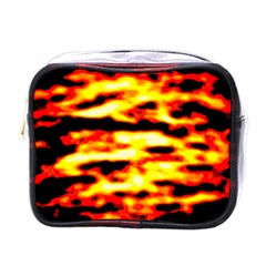 Red  Waves Abstract Series No19 Mini Toiletries Bag (one Side) by DimitriosArt