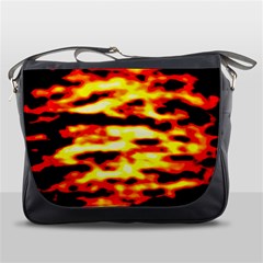 Red  Waves Abstract Series No19 Messenger Bag by DimitriosArt