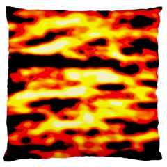 Red  Waves Abstract Series No19 Large Cushion Case (one Side) by DimitriosArt