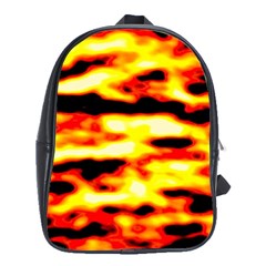 Red  Waves Abstract Series No19 School Bag (xl) by DimitriosArt