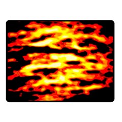 Red  Waves Abstract Series No19 Double Sided Fleece Blanket (small)  by DimitriosArt