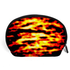 Red  Waves Abstract Series No19 Accessory Pouch (large) by DimitriosArt