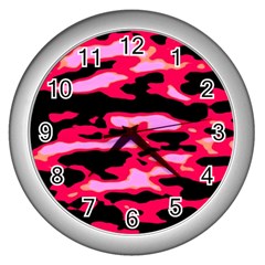 Using As A Basis The Wave Action From The Aegean Sea, And Following Specific Technics In Capture And Post-process, I Have Created That Abstract Series, Based On The Water Flow  Wall Clock (silver) by DimitriosArt