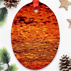 Red Waves Flow Series 1 Ornament (oval) by DimitriosArt