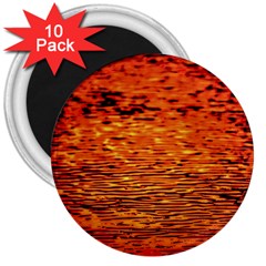 Red Waves Flow Series 1 3  Magnets (10 Pack)  by DimitriosArt