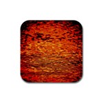 Red Waves Flow Series 1 Rubber Square Coaster (4 pack) Front