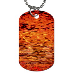 Red Waves Flow Series 1 Dog Tag (two Sides) by DimitriosArt