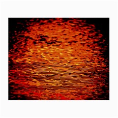 Red Waves Flow Series 1 Small Glasses Cloth by DimitriosArt