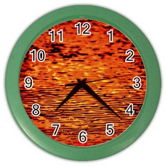 Red Waves Flow Series 1 Color Wall Clock by DimitriosArt