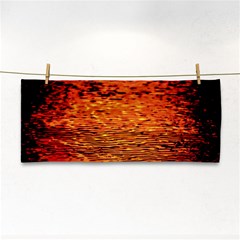 Red Waves Flow Series 1 Hand Towel by DimitriosArt