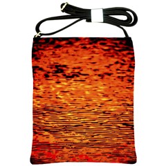 Red Waves Flow Series 1 Shoulder Sling Bag by DimitriosArt