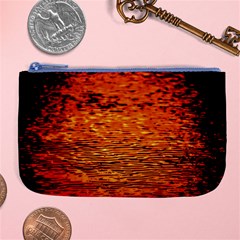 Red Waves Flow Series 1 Large Coin Purse by DimitriosArt