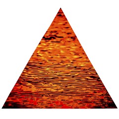 Red Waves Flow Series 1 Wooden Puzzle Triangle by DimitriosArt