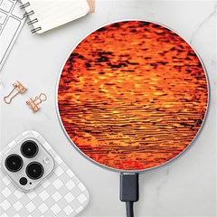 Red Waves Flow Series 1 Wireless Charger by DimitriosArt