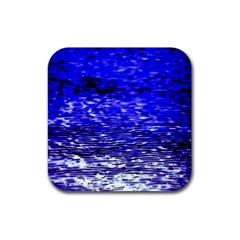 Blue Waves Flow Series 1 Rubber Coaster (square) by DimitriosArt