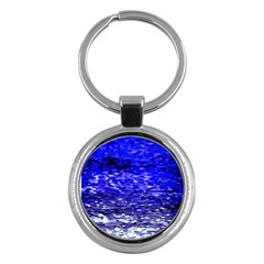 Blue Waves Flow Series 1 Key Chain (round) by DimitriosArt