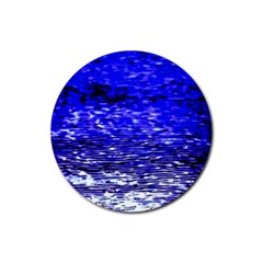 Blue Waves Flow Series 1 Rubber Coaster (round) by DimitriosArt