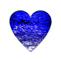 Blue Waves Flow Series 1 Heart Magnet by DimitriosArt