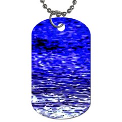 Blue Waves Flow Series 1 Dog Tag (one Side) by DimitriosArt