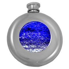 Blue Waves Flow Series 1 Round Hip Flask (5 Oz) by DimitriosArt