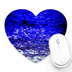 Blue Waves Flow Series 1 Heart Mousepads by DimitriosArt