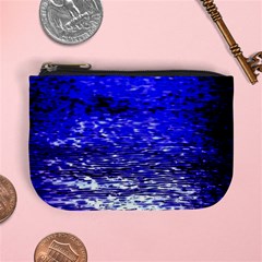 Blue Waves Flow Series 1 Mini Coin Purse by DimitriosArt