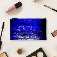 Blue Waves Flow Series 1 Cosmetic Bag (small) by DimitriosArt