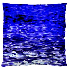 Blue Waves Flow Series 1 Large Cushion Case (one Side) by DimitriosArt