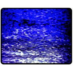 Blue Waves Flow Series 1 Double Sided Fleece Blanket (medium)  by DimitriosArt