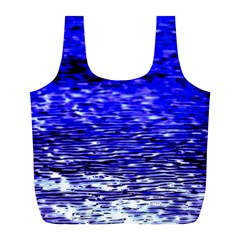 Blue Waves Flow Series 1 Full Print Recycle Bag (l) by DimitriosArt