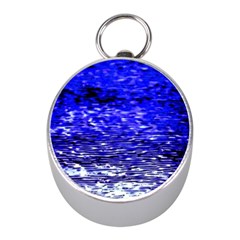 Blue Waves Flow Series 1 Mini Silver Compasses by DimitriosArt