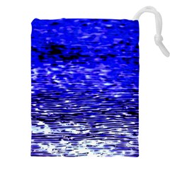 Blue Waves Flow Series 1 Drawstring Pouch (4xl) by DimitriosArt