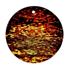 Yellow Waves Flow Series 1 Ornament (round) by DimitriosArt