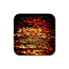 Yellow Waves Flow Series 1 Rubber Coaster (square) by DimitriosArt