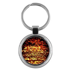 Yellow Waves Flow Series 1 Key Chain (round) by DimitriosArt