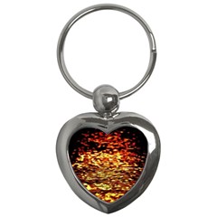 Yellow Waves Flow Series 1 Key Chain (heart) by DimitriosArt