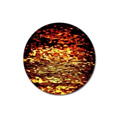 Yellow Waves Flow Series 1 Magnet 3  (round) by DimitriosArt