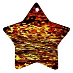 Yellow Waves Flow Series 1 Star Ornament (Two Sides) Front