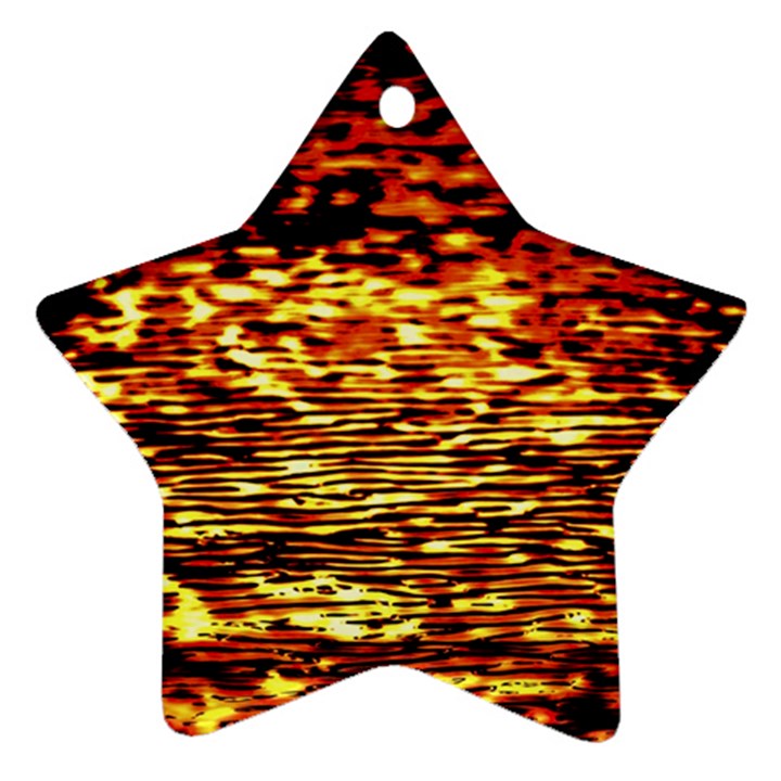 Yellow Waves Flow Series 1 Star Ornament (Two Sides)