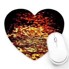 Yellow Waves Flow Series 1 Heart Mousepads by DimitriosArt