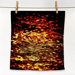 Yellow Waves Flow Series 1 Face Towel by DimitriosArt