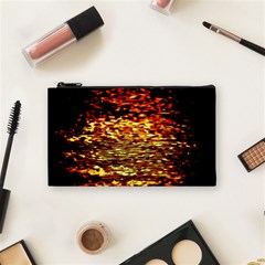 Yellow Waves Flow Series 1 Cosmetic Bag (small) by DimitriosArt