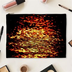 Yellow Waves Flow Series 1 Cosmetic Bag (xl) by DimitriosArt