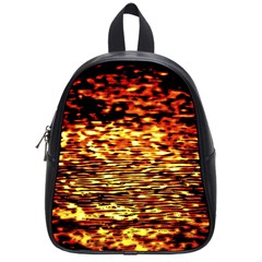 Yellow Waves Flow Series 1 School Bag (small) by DimitriosArt