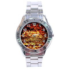 Yellow Waves Flow Series 1 Stainless Steel Analogue Watch by DimitriosArt