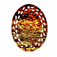 Yellow Waves Flow Series 1 Oval Filigree Ornament (two Sides) by DimitriosArt