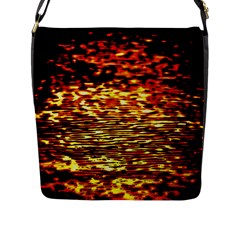 Yellow Waves Flow Series 1 Flap Closure Messenger Bag (l) by DimitriosArt