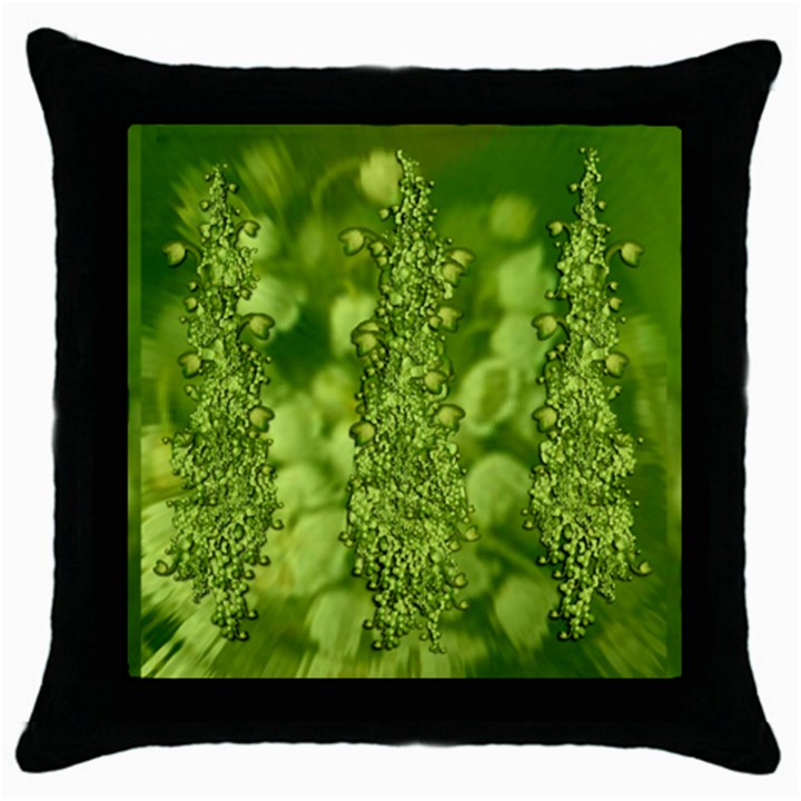 Green Fresh  Lilies Of The Valley The Return Of Happiness So Decorative Throw Pillow Case (Black)